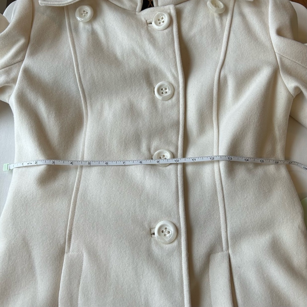 Foxy Jeans Single Breasted Button Up Wool Trench Coat Jacket Womens Size M - Picture 8 of 10